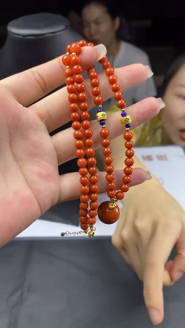 南红玛瑙银S925镶嵌项链多样性-项链-X3218