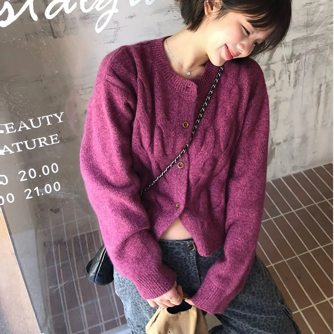 DEZI开衫款秋季毛针织衫常规春秋短款针织网红外穿韩版LS825088