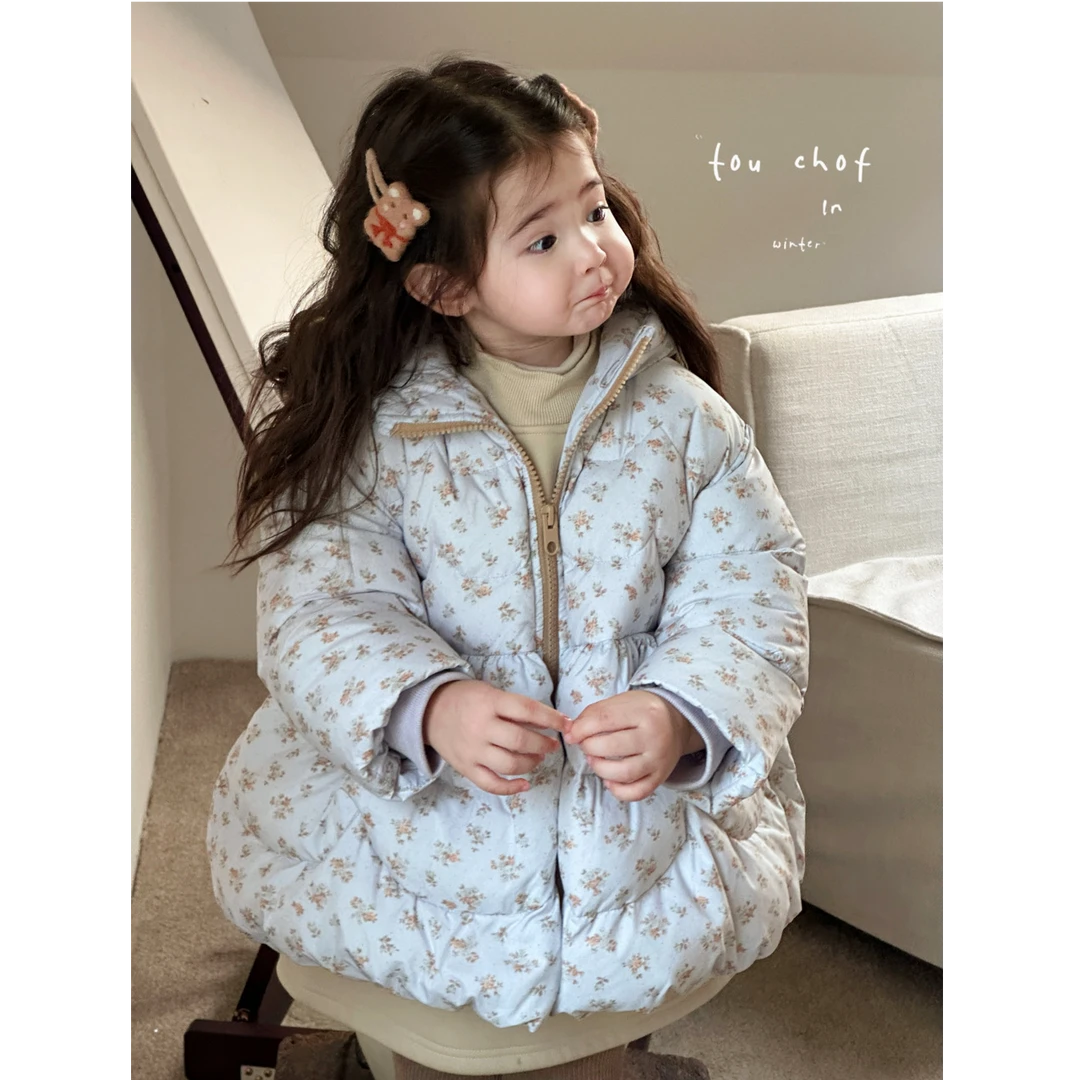 女童韩版森系田园风碎花羽羽外套C25
