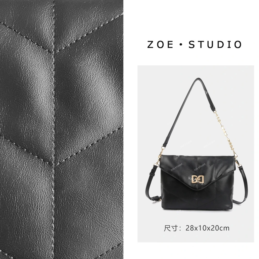 【佐伊甄选】SKL-7338-黑色轻奢女士经典小众斜挎斜跨包包