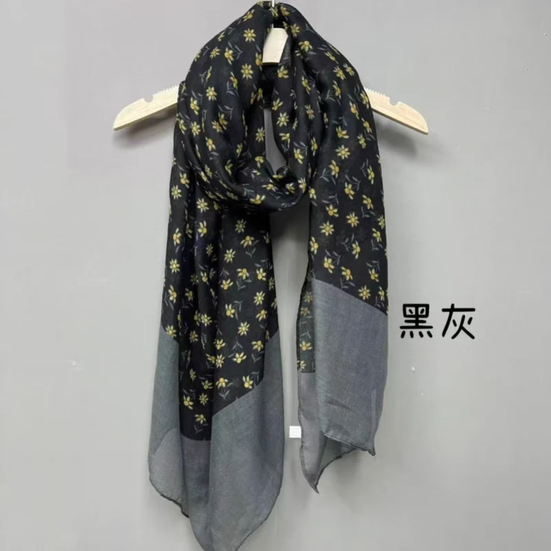 【玛罗兰】新款 拼色围巾民族风 小花围脖