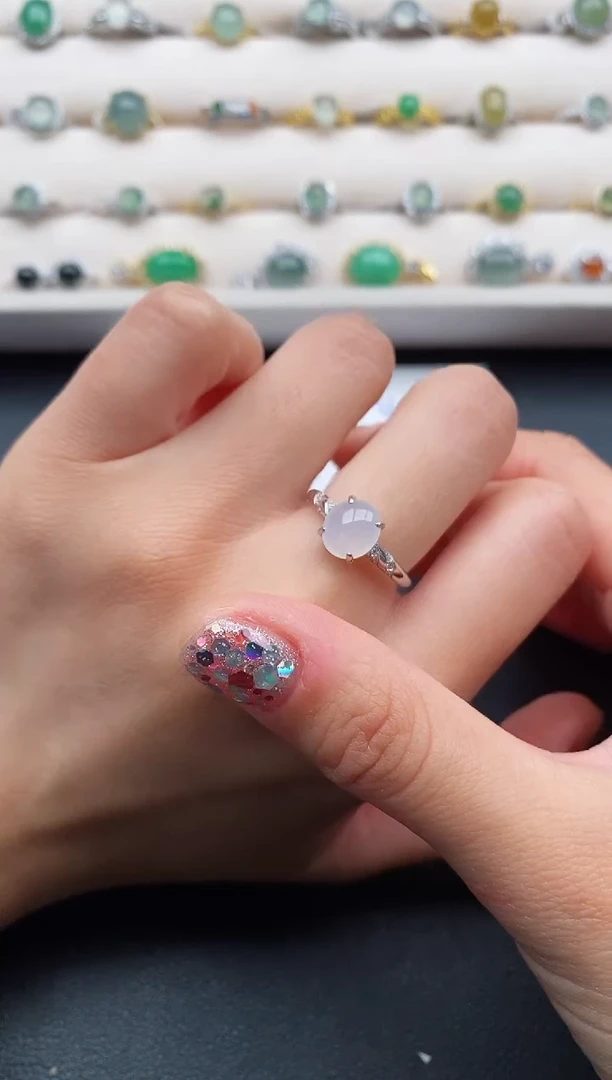 银S925镶嵌戒指翡翠1111111111+5