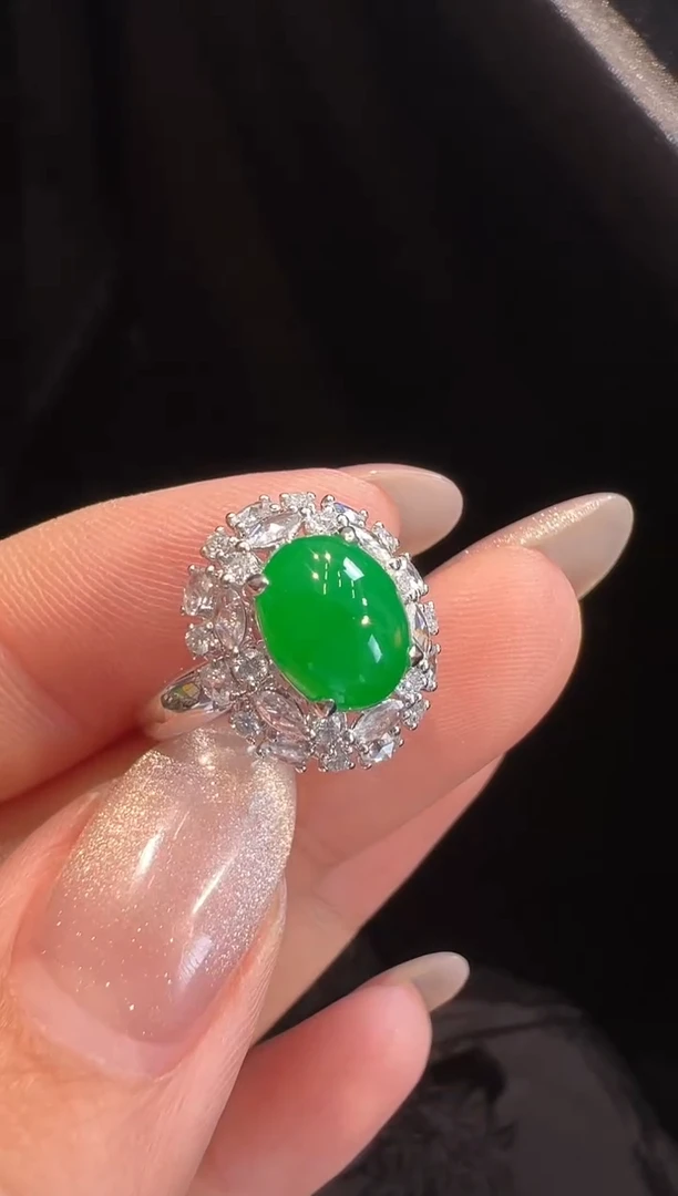 【闪购商品】翡翠戒指18K金镶嵌戒指