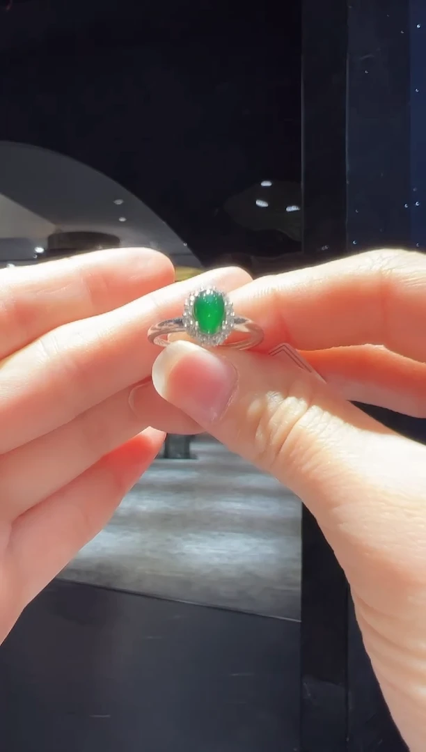 【闪购商品】翡翠戒指银S925镶嵌63】