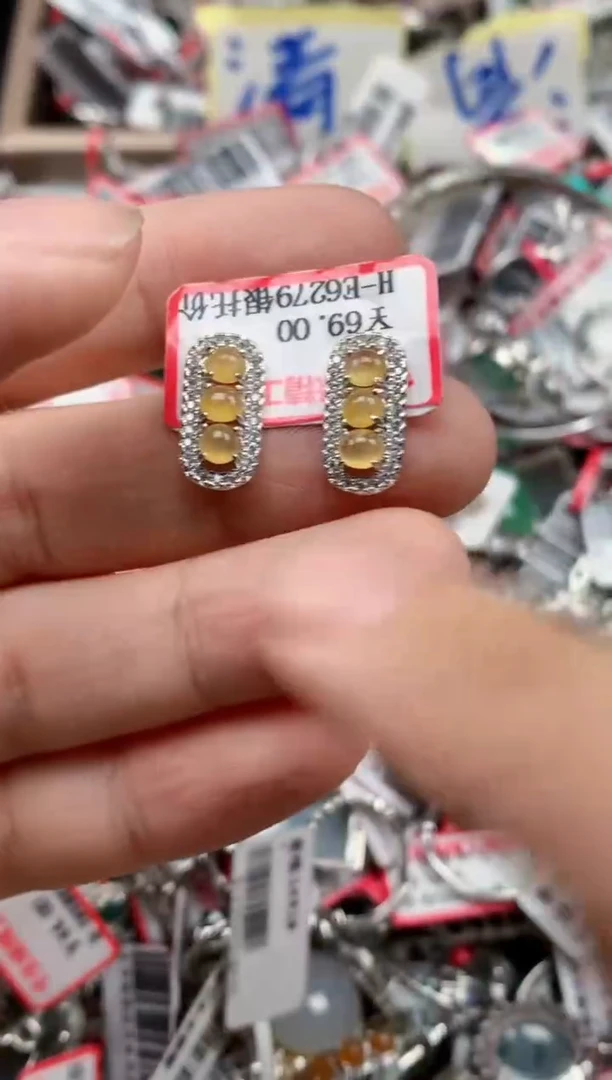 银S925镶嵌戒指翡翠天然A货缅甸翡翠