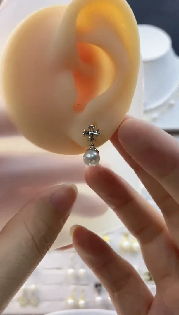 合金耳饰淡水珍珠58