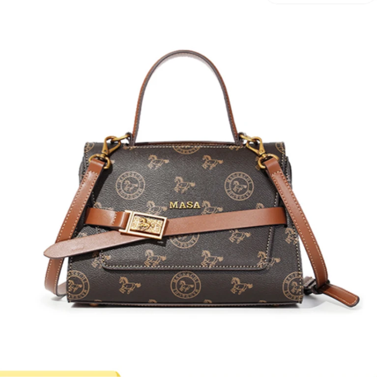 欧美风复古防盗单肩包拼色潮流秋冬肩包百搭女士包手拎包