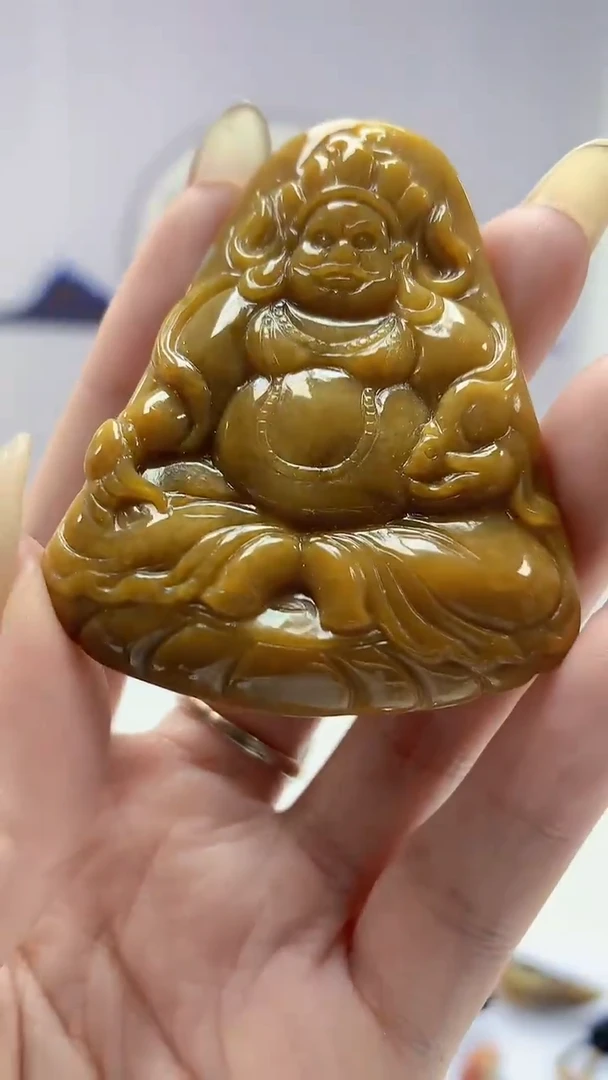 【闪购商品】定制翡翠未镶嵌5028DD-毛货挂件财神145