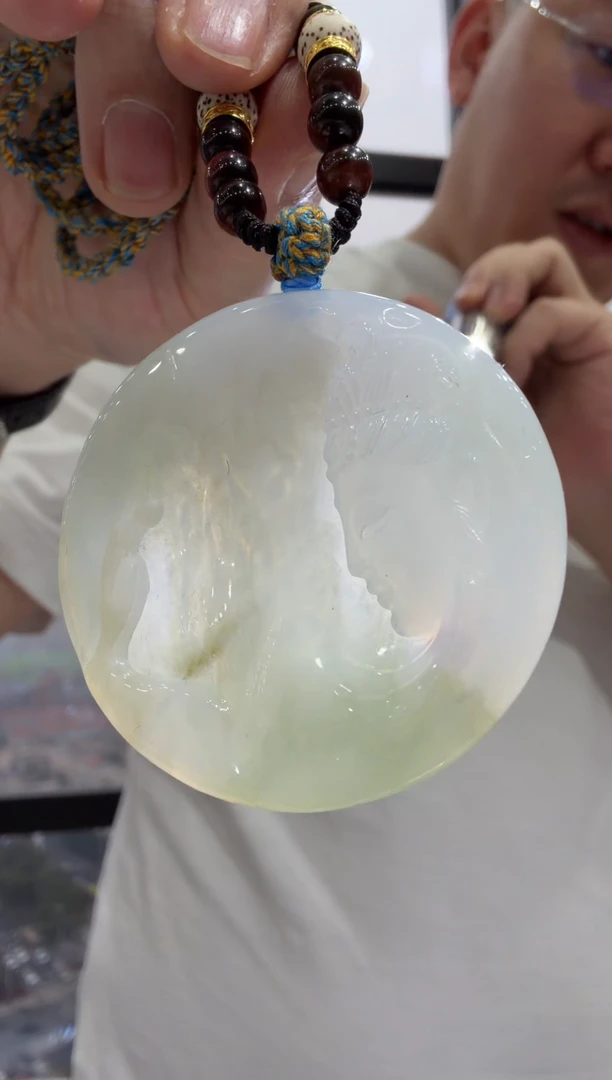 未镶嵌挂件翡翠A货翡翠孤品国雕谢林工