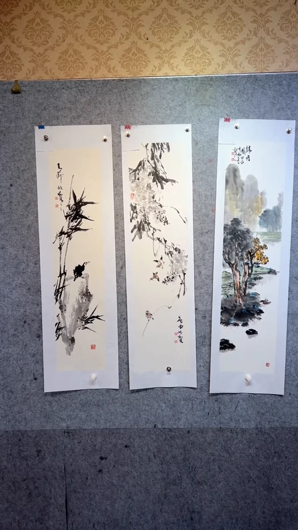 国画澹*张自学水墨国画24 卷轴