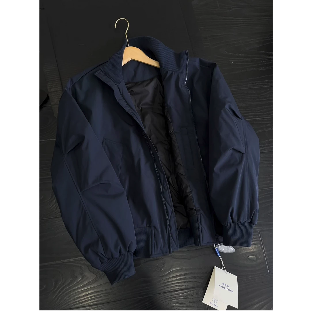 vintage廓形短款飞行夹克羽绒服冬季男款休闲立领高街羽绒外套