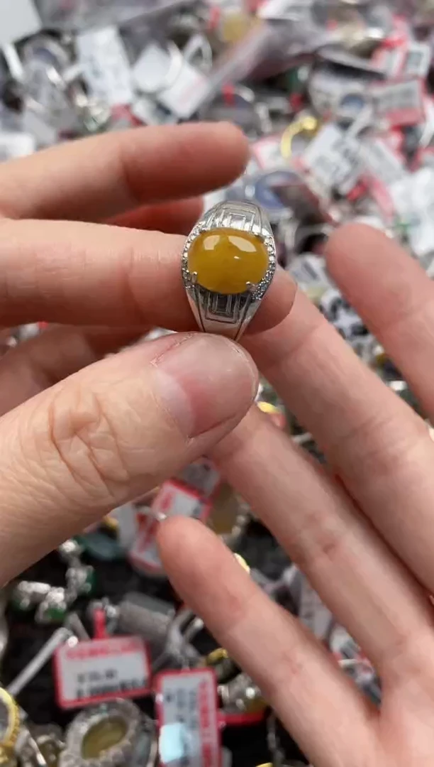 银S925镶嵌戒指翡翠444----9