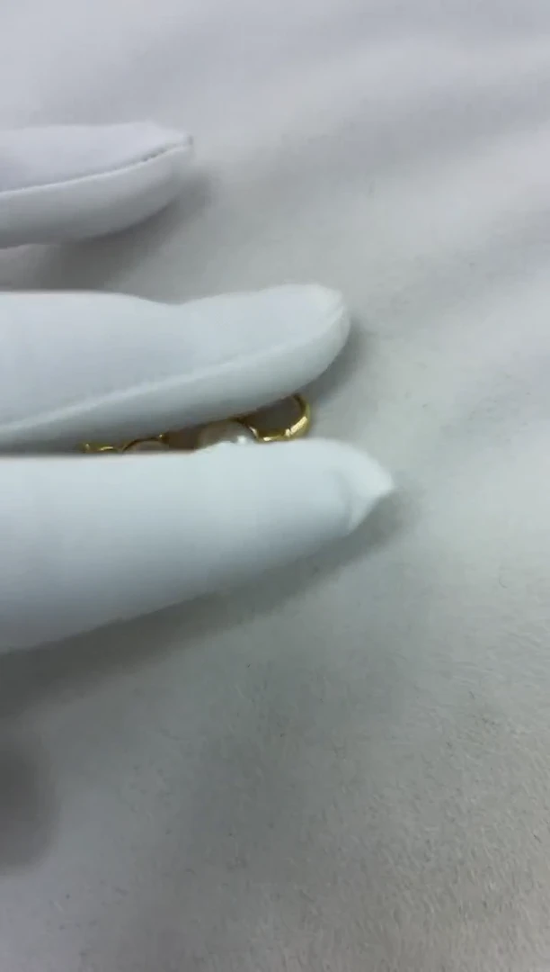 18K金镶嵌耳饰海水珍珠耳扣8.5-9