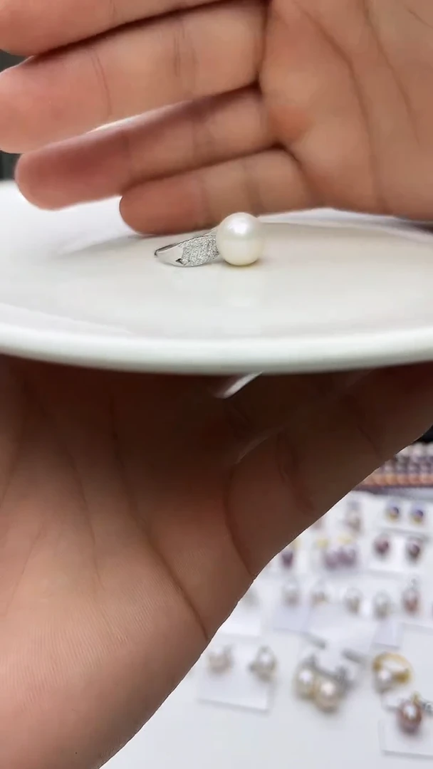未镶嵌戒指淡水珍珠白色系戒指