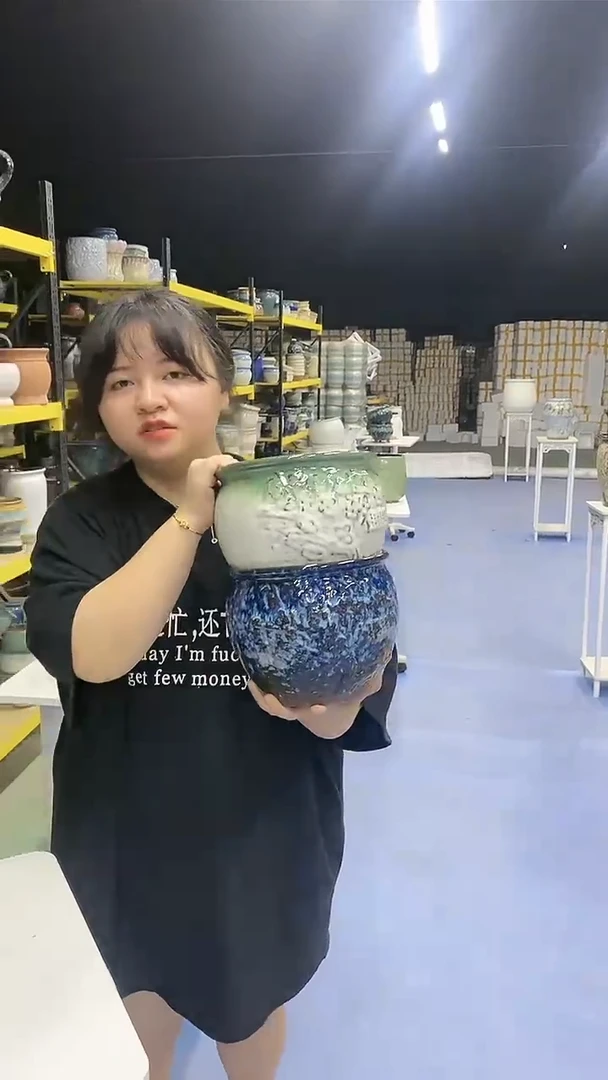 宜兴紫砂粗陶花盆