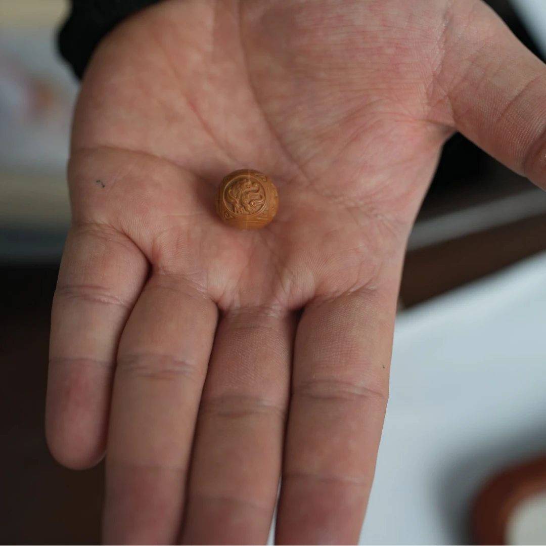 猴头雕刻单珠（四神兽 象神 大狗 恶僧 鼠宝选其一）16mm