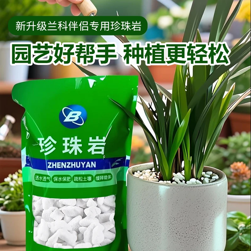 兰科伴侣用多孔大颗粒珍珠岩观赏盆景铺面垫底透水透气防止烂根