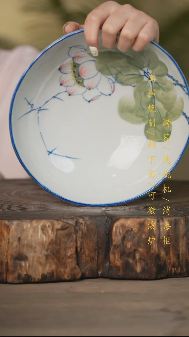 瓷片景德镇高温釉下彩可微波烤箱洗碗机