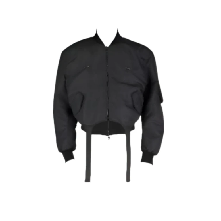 BONBOM 25秋冬 CKET10 休闲风螺纹长袖秋季短外套时尚黑色夹克