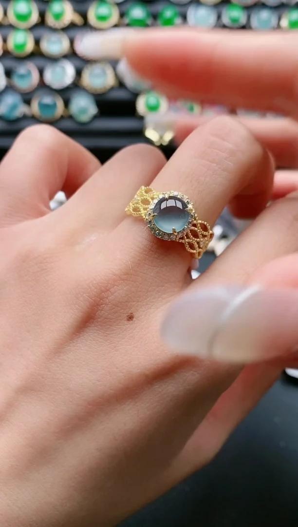 【闪购商品】翡翠戒指银S925镶嵌111111