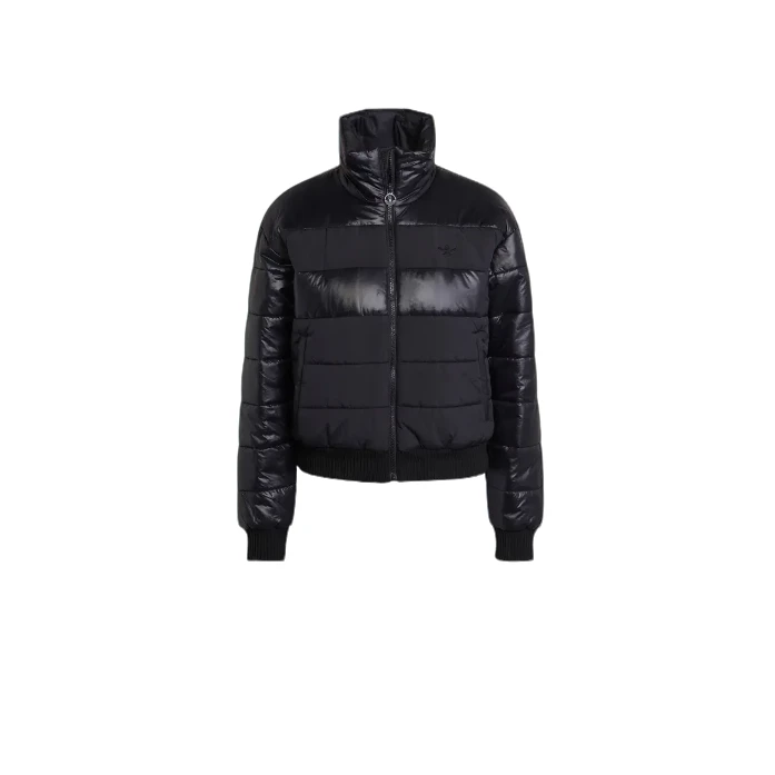 adidas Blocked Jacket 运动舒适时尚棉服 女款黑色