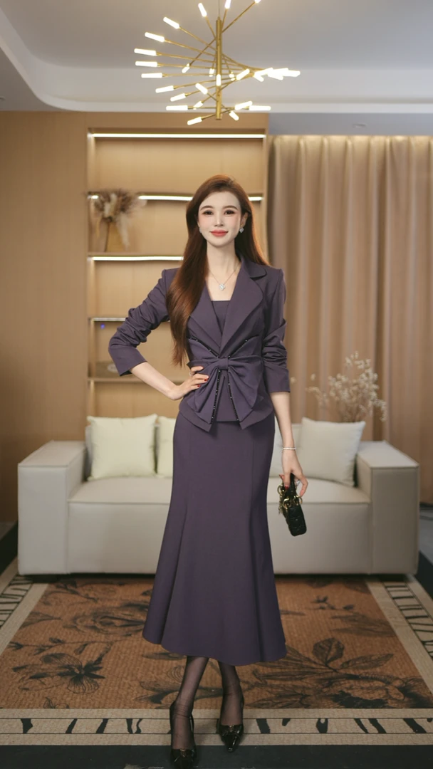 罗曼定制  原创设计衬衫时尚法式西装女神范时尚半身裙显瘦套装