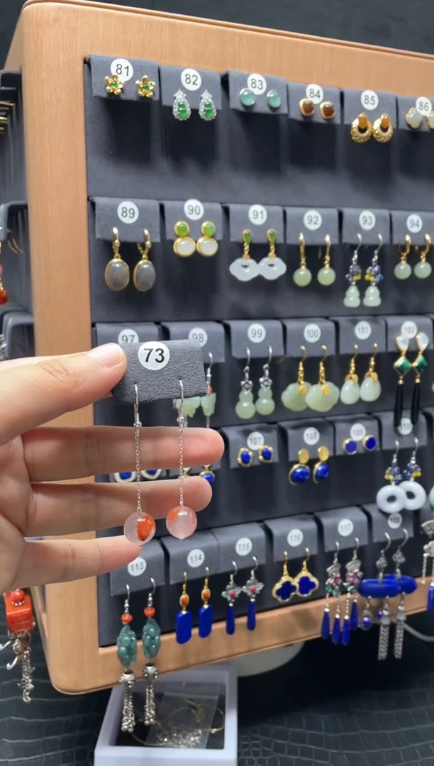 【闪购商品】南红玛瑙耳饰银S925镶嵌0073