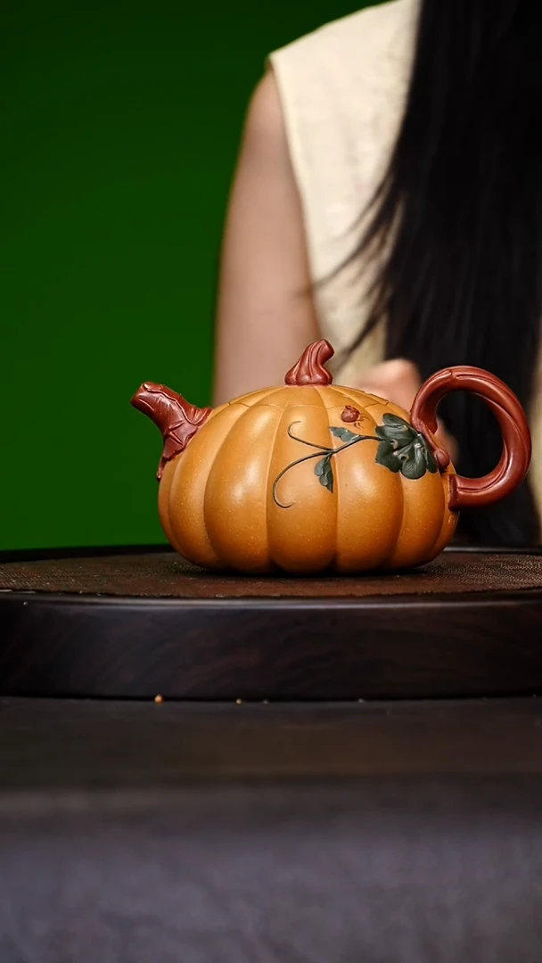 宜兴原矿高端紫砂 黄金段拼红皮龙360cc