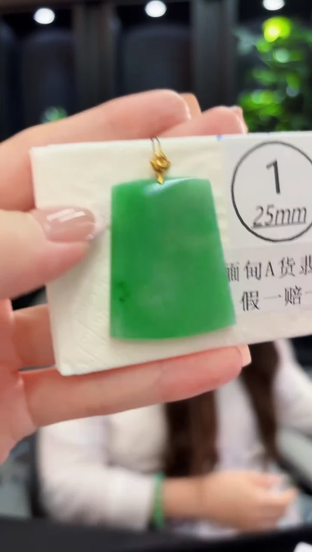 颈饰18K金镶嵌翡翠缅料A货/支持复检/一件
