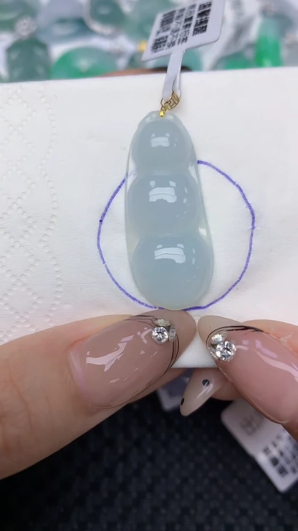 颈饰18K金镶嵌翡翠天然缅甸翡翠a货百元以上9元证书费自理