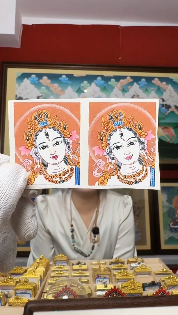 吊坠白妈妈-热贡元旦唐卡画院 周毛