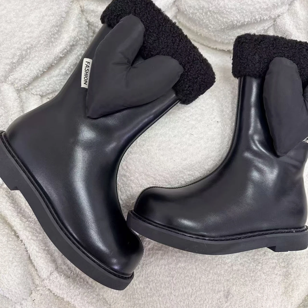 爱心款儿童时尚百搭舒适加棉长靴