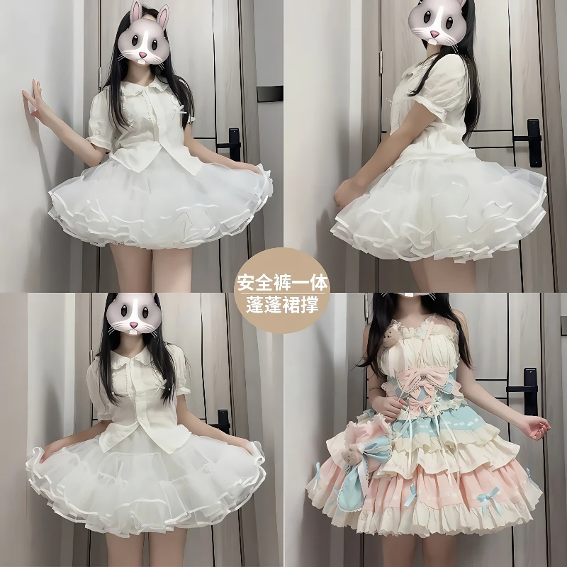 洛丽塔裙撑lolita暴力蓬蓬裙安全裤一体日常款35cm鸭屁股内搭裙撑