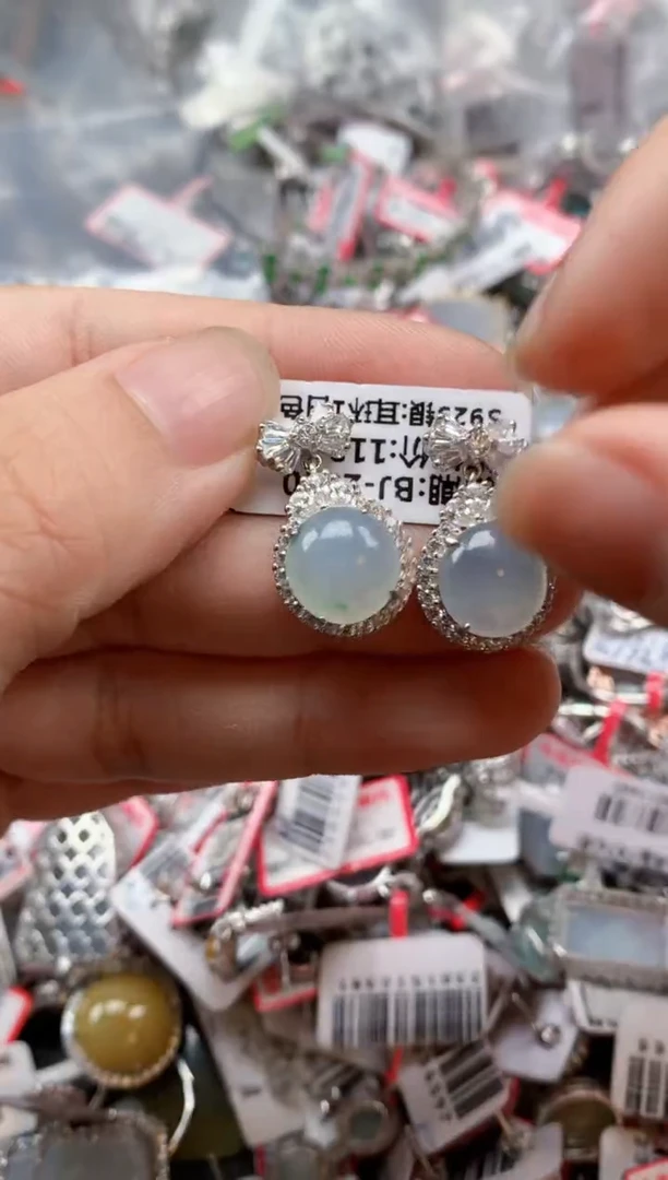 银S925镶嵌戒指翡翠天然A货缅甸翡翠