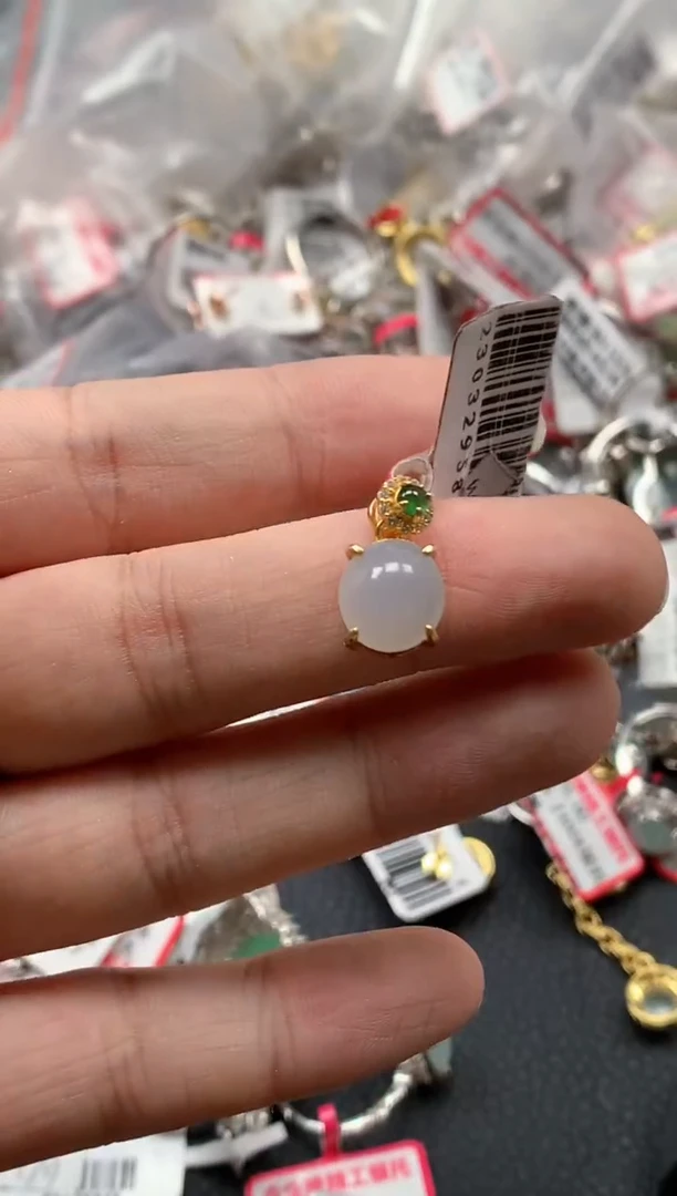 银S925镶嵌戒指翡翠天然A货缅甸翡翠