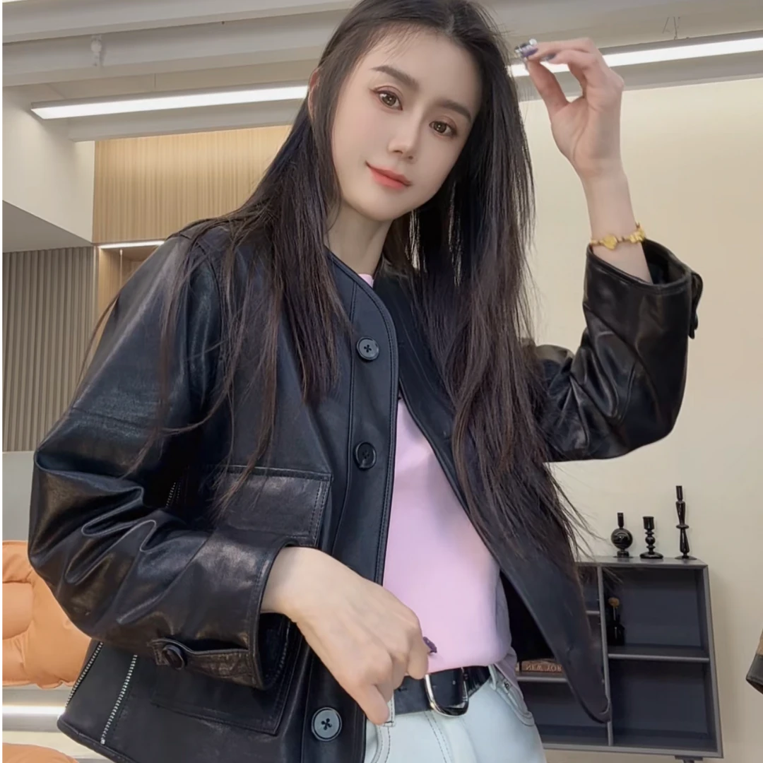 PINSHANGXIBAO/品尚喜宝上衣宽松百搭休闲绵羊皮外套 T2512