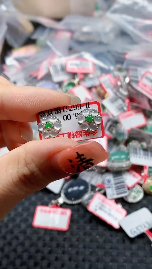 银S925镶嵌戒指翡翠天然A货缅甸翡翠