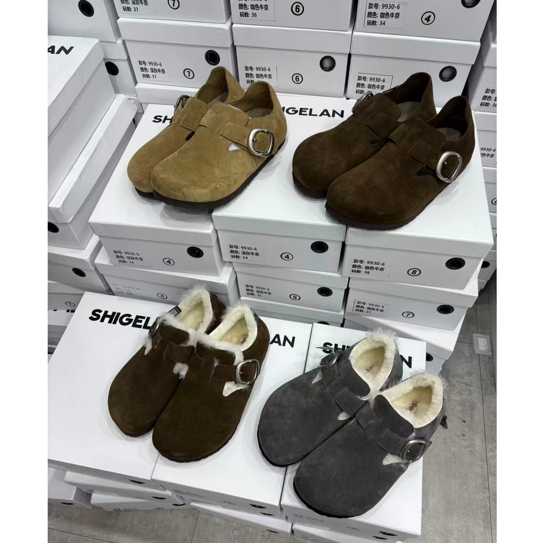 诗歌兰女鞋2025新款时尚百搭复古勃肯鞋单鞋潮