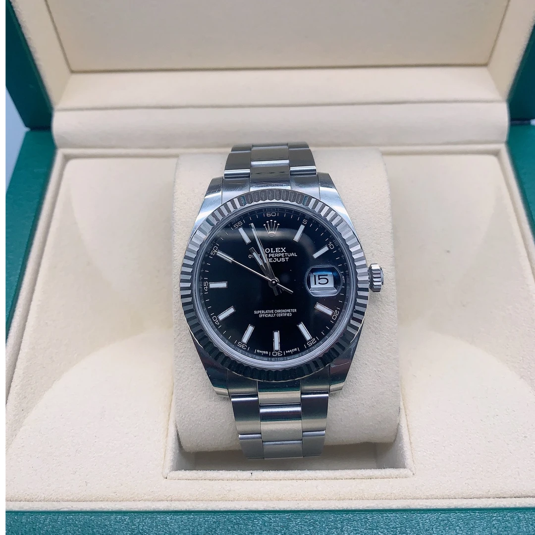 95新 Rolex/劳力士 24年日志型126334黑盘条刻男士经典