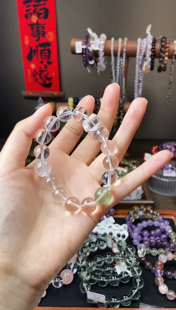 水晶手链未镶嵌白水晶设计款微瑕