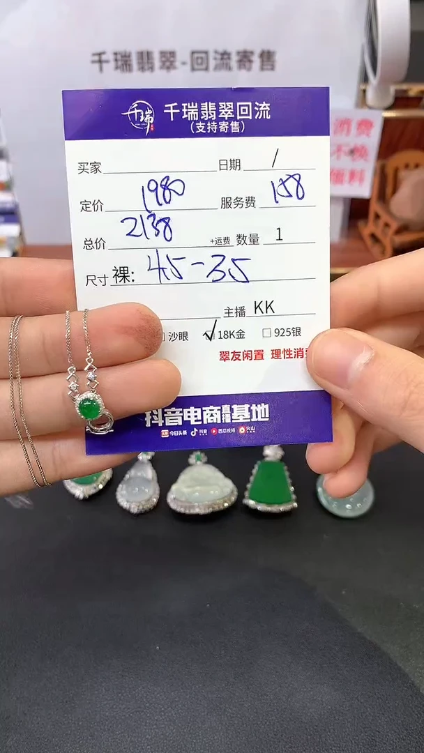 【闪购商品】翡翠套链18K金镶嵌套链回流不退不换|2138+0