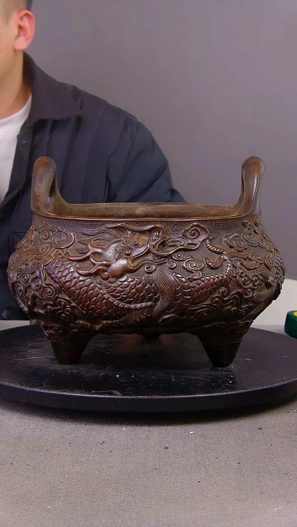 寒****1山水铜缘紫铜香炉结缘1111