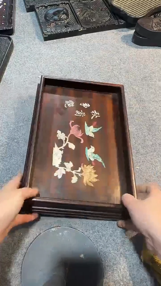 木紫檀拆件雕刻板以直播间实物为准微瑕老物件