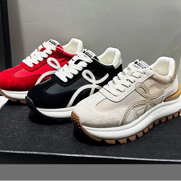 【创时尚·漫游】真皮款增高6cm时尚女士休闲百搭透气复购厚底运动鞋