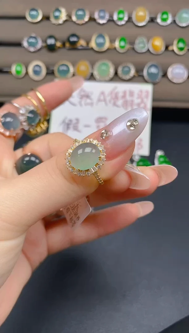 银S925镶嵌戒指翡翠66