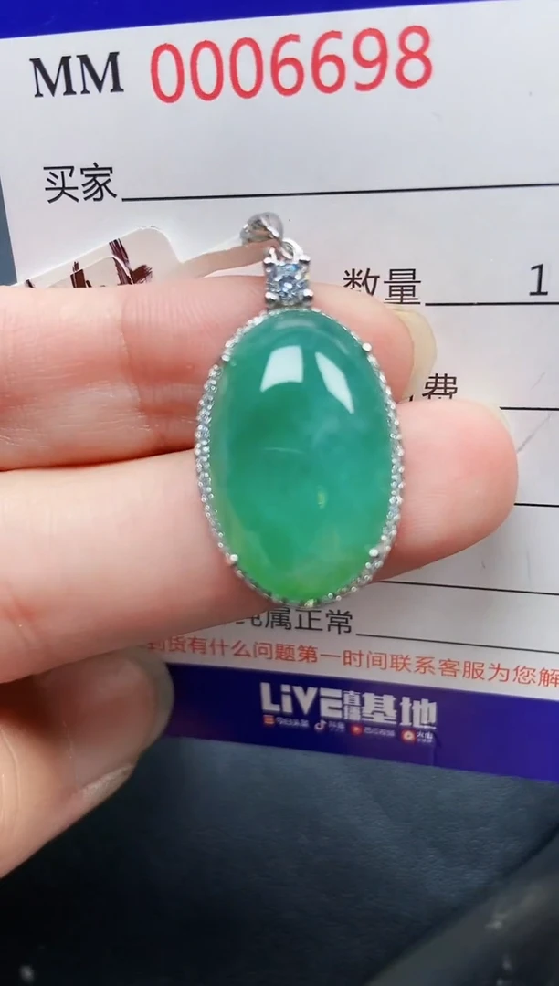 翡翠银S925镶嵌颈饰6698