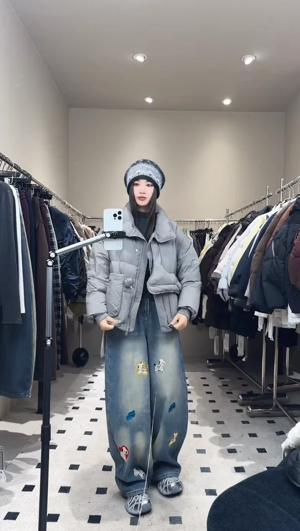 小心机羽羽服灰色00