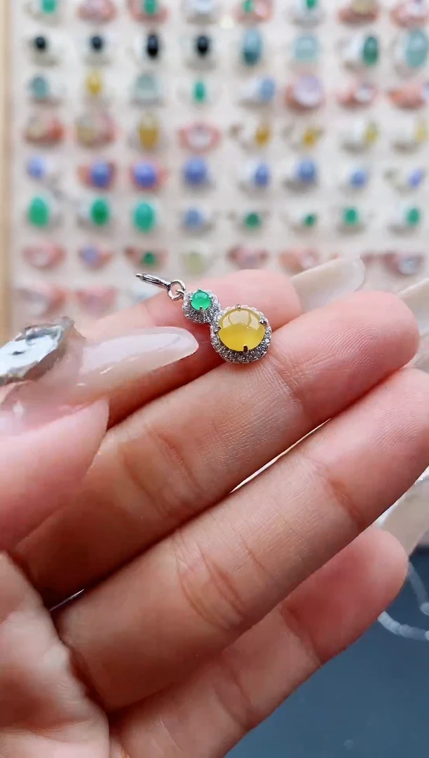 【闪购商品】翡翠戒指银S925镶嵌缅甸天然A货翡翠111  1+3