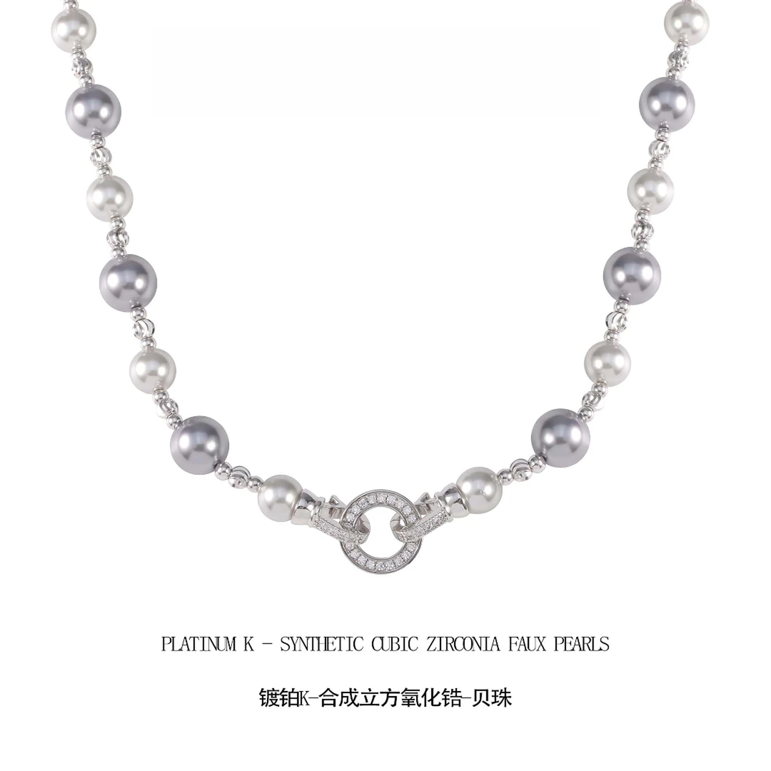铜合金仿珍珠项链 【曼塔玫瑰】时尚气质轻奢 4461