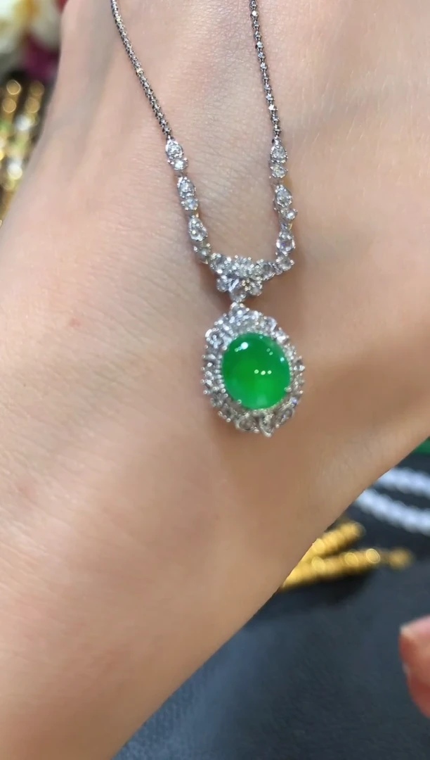 套链18K金镶嵌翡翠a44多样性一件发货